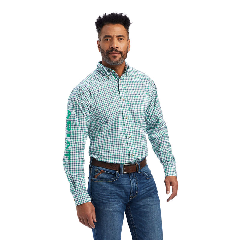 Ariat Hemden Herren - Pro Series Brodie Stretch Fitted Grün/Blau/Weiß ( ZUCQJ-1460 )